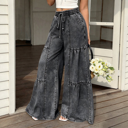 👖 Women's High Waist Wide Leg Denim Pants