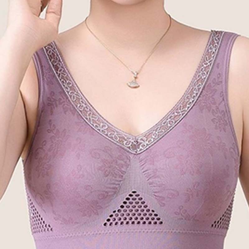 High-Support Wireless Lace Bra for Women