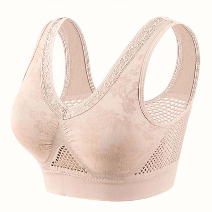 High-Support Wireless Lace Bra for Women