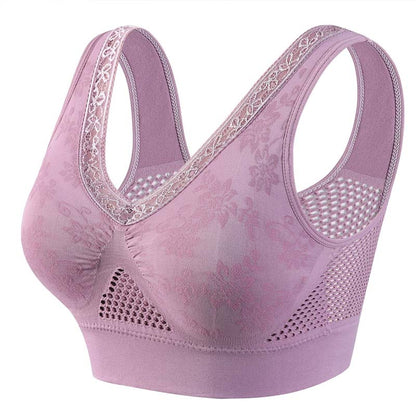 High-Support Wireless Lace Bra for Women